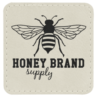 White Leatherette Square Patch