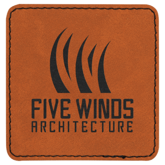 3" x 3" Rawhide Square Leatherette Patch with Adhesive