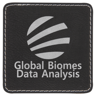 3" x 3" Black/Silver Square Leatherette Patch with Adhesive