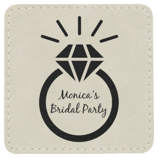 White Leatherette Square Patch