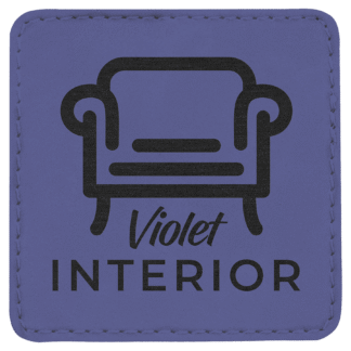Purple Leatherette Square Patch