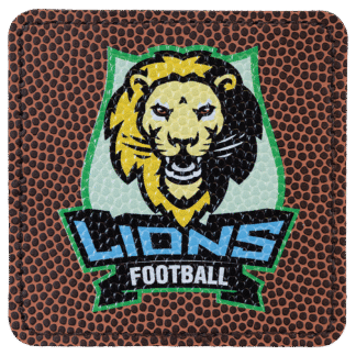 Football Laserable Leatherette Square Patch with Adhesive