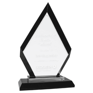 7 1/2" Diamond Black Regal Glass