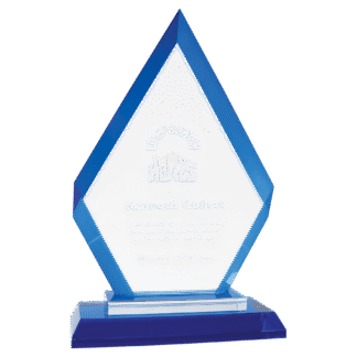 7 1/2" Diamond Blue Regal Glass