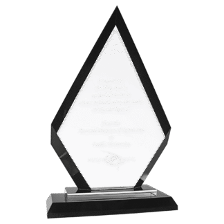 9" Diamond Black Regal Glass