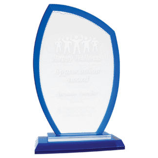 9" Peak Blue Diamond Glass