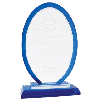 7 1/2" Oval Blue Regal Glass