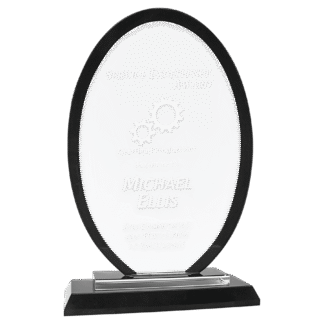 9" Oval Black Regal Glass