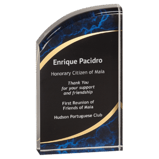 6" Blue Marble Rounded Premier Acrylic