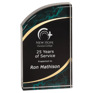 6" Green Marble Rounded Premier Acrylic