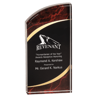 7" Red Marble Rounded Premier Acrylic