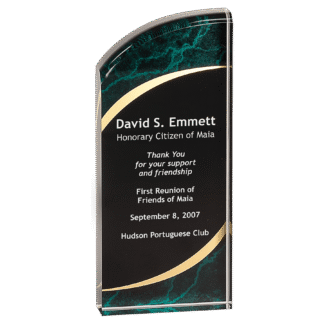 8" Green Marble Rounded Premier Acrylic