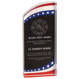 8" Stars & Stripes Marble Rounded Premier Acrylic