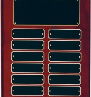 Rosewood Piano Finish Perpetual Plaque with 12 Plates