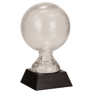 Glass Basketball with Black Marble Base