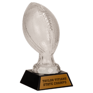 Glass Football with Black Marble Base