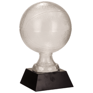 Glass Basketball with Black Marble Base