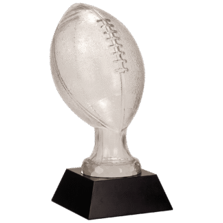 Glass Football with Black Marble Base