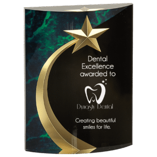 4 1/2" x 6" Green Marble Rounded Shooting Star Acrylic