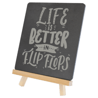 Rectangle Slate Decor with Wood Stand