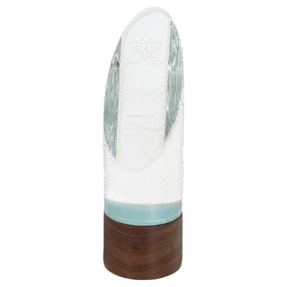 Cylinder Sierra Glass with Walnut Base