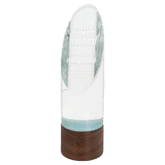 Cylinder Sierra Glass with Walnut Base