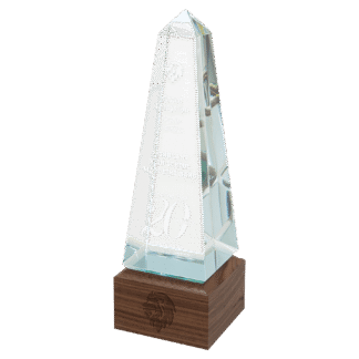 Obelisk Sierra Glass with Walnut Base