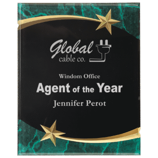 7" x 9" Green Marble Shooting Star Acrylic Plaque