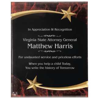 7" x 9" Red Marble Shooting Star Acrylic Plaque