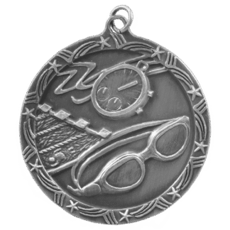 Swimming Shooting Star Medal-Silver