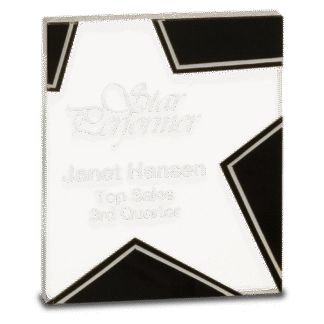 Small Silver and Black Star Glass