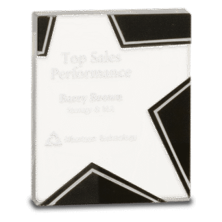 Medium Silver and Black Star Glass