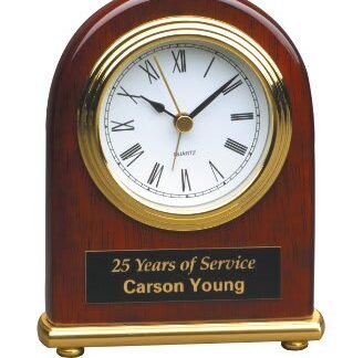 Rosewood Arch Desk Clock