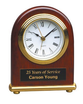 Rosewood Arch Desk Clock