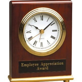 Rectangle Rosewood Piano Finish Desk Clock