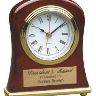 Rosewood Piano Finish Bell Shaped Desk Clock