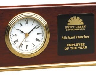 Rosewood Horizontal Desk Clock