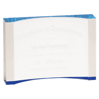 7" x 4 1/2" Blue Acrylic Crescent