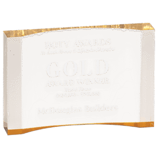 7" x 4 1/2" Gold Acrylic Crescent