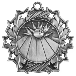 Bowling Ten Star Medal-Silver