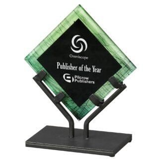 Green Galaxy Acrylic Plaque with Iron Stand