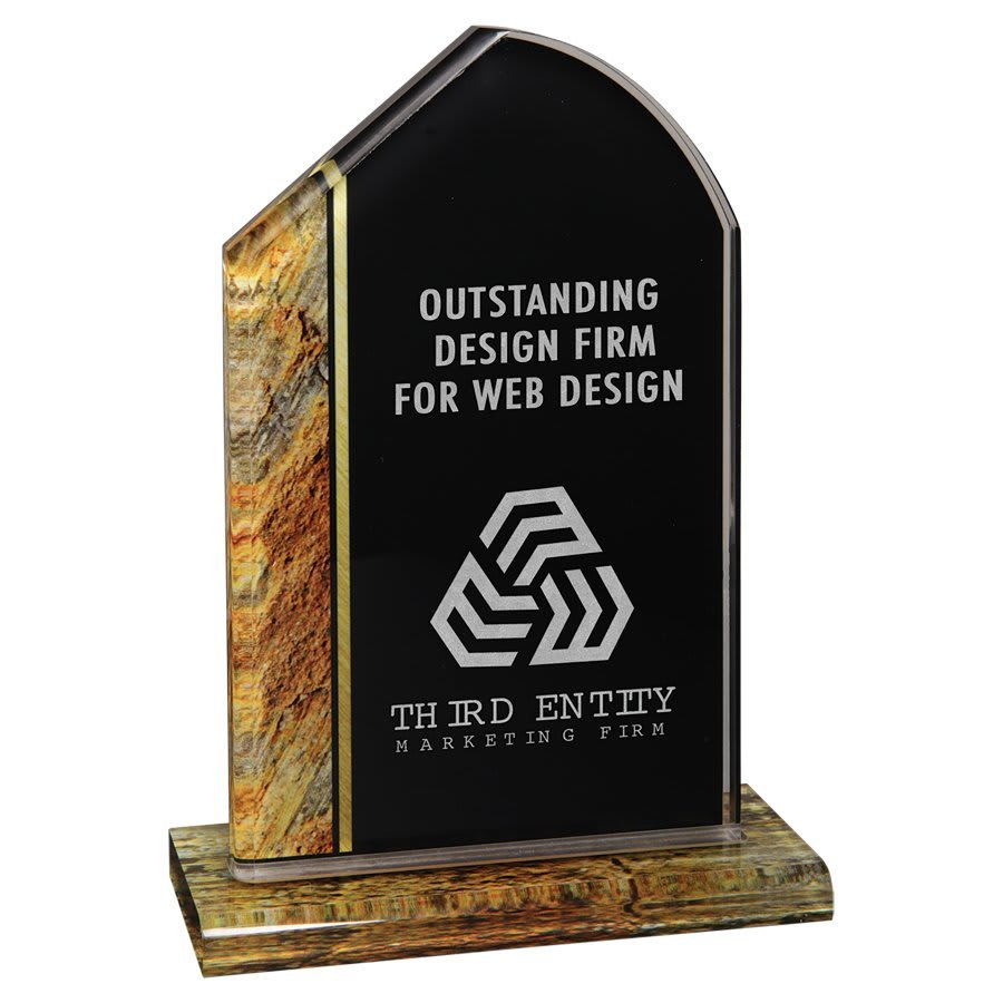 7 3/4" Gold Tuscany Stand-Up Acrylic