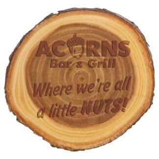 7" Old West Log Elm Wood Plaque