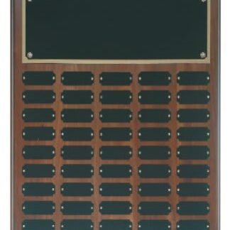 Genuine Walnut Step Edge Perpetual Plaque with 45 Plates