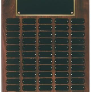 Genuine Walnut Step Edge Perpetual Plaque with 60 Plates