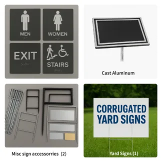 Signs & Banners, Aluminum, ADA, Cast, Plastic, Yard Signs